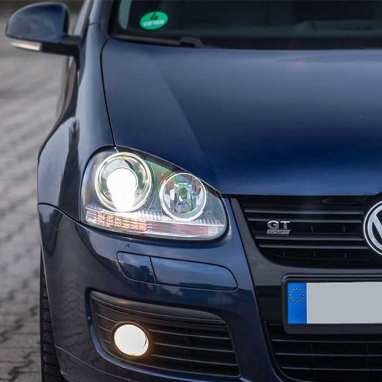 Μπροστινά Φανάρια Set Για Vw Golf V (5) 03-08 / Jetta GTI R32 Look Projectors Μαύρα H7/H7 Με Μοτέρ Depo