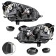 Μπροστινά Φανάρια Set Για Vw Golf V (5) 03-08 / Jetta GTI R32 Look Projectors Μαύρα H7/H7 Με Μοτέρ Depo