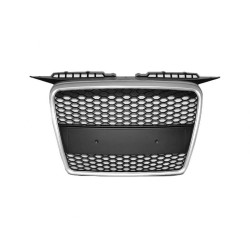 Μάσκα Για Audi A3 8P 05-08 RS3 Look Κυψελωτή Ασημί/Μαύρο 1 Τεμάχιο