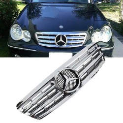 Μάσκα Για Mercedes-Benz C-Class W203 00-07 Amg Look Με 4 Γρίλιες Χρώμιο 1 Τεμάχιο Μάσκα Για Mercedes-Benz C-Class W203 00-07 Amg Look Με 4 Γρίλιες Χρώμιο 1 Τεμάχιο