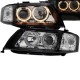 Μπροστινά Φανάρια Set Για Audi A6 4B 97-01 Angel Eyes Μαύρα H7/H7 depo