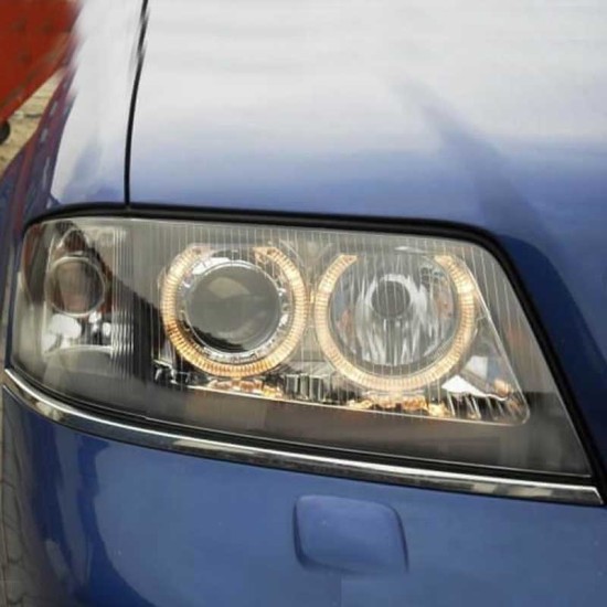 Μπροστινά Φανάρια Set Για Audi A6 4B 97-01 Angel Eyes Μαύρα H7/H7 depo