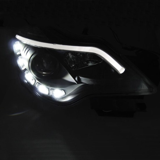 Μπροστινά Φανάρια Set Για Opel Corsa D 11-14 TRU DRL Tube Lights Μαύρα H1/H1 Sonar