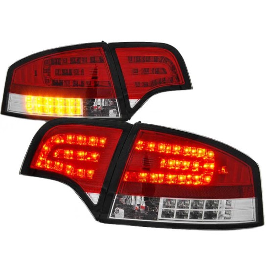 Πισινά Φανάρια Set Για Audi A4 B7 04-08 Led Κόκκινο/Crystal Sonar