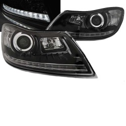 Μπροστινά Φανάρια Set Για Skoda Octavia 1Z 09-12 DRL Μαύρα H7/H1 Με Μοτέρ Sonar