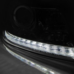 Μπροστινά Φανάρια Set Για Skoda Octavia 1Z 09-12 DRL Μαύρα H7/H1 Με Μοτέρ Sonar