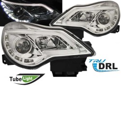Μπροστινά Φανάρια Set Για Opel Corsa D 11-14 TRU DRL Tube Lights Χρωμίου H1/H1 Sonar