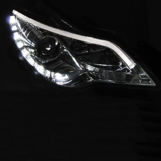 Μπροστινά Φανάρια Set Για Opel Corsa D 11-14 TRU DRL Tube Lights Χρωμίου H1/H1 Sonar
