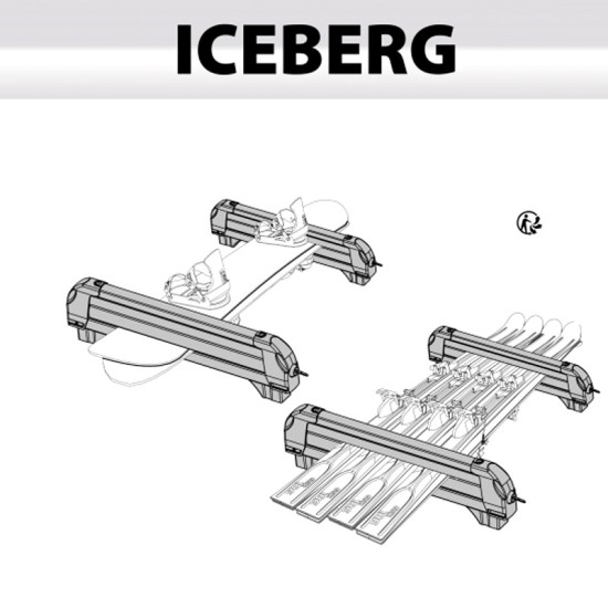 Μπάρες Βάσεις Σκι / Snowboard Αλουμινίου Menabo Iceberg 4 (4 Ζεύγη Σκι ή 2 Snowboards) 2 Τεμάχια