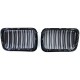Καρδιές Μάσκας Για Bmw 3 E36 96-99 M4 Look Με Διπλή Γρίλια Μαύρο Γυαλιστερό 2 Τεμάχια