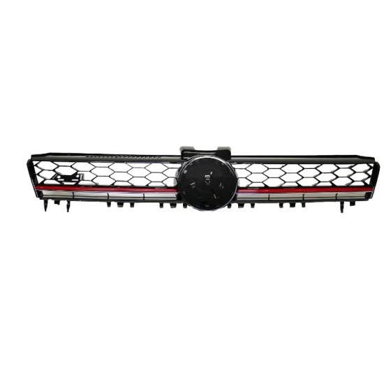 Μάσκα Για Vw Golf VII (7) 11-16 GTI Look Κυψελωτή Με Κόκκινο Σιρίτι 1 Τεμάχιο