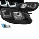 Μπροστινά Φανάρια Set Για Vw Golf VΙ (6) 08-12 TRU DRL U-Type GTI Μαύρα H7/H1 Με Μοτέρ Sonar