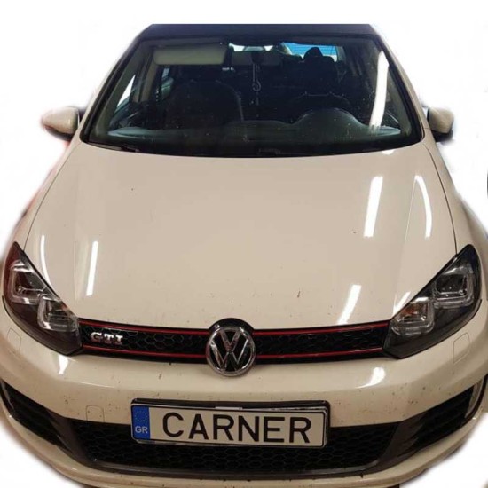 Μπροστινά Φανάρια Set Για Vw Golf VΙ (6) 08-12 TRU DRL U-Type GTI Μαύρα H7/H1 Με Μοτέρ Sonar