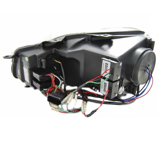 Μπροστινά Φανάρια Set Για Vw Golf VΙ (6) 08-12 TRU DRL U-Type GTI Μαύρα H7/H1 Με Μοτέρ Sonar