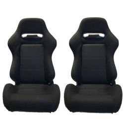 Καθίσματα Bucket Zeus Ύφασμα Μαύρα Ζευγάρι 2 Τεμαχίων