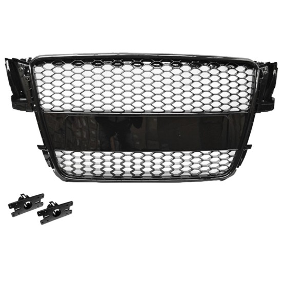 Μάσκα Για Audi A5 8T 07-11 RS5 Look Κυψελωτή Γυαλιστερό Μαύρο 1 Τεμάχιο