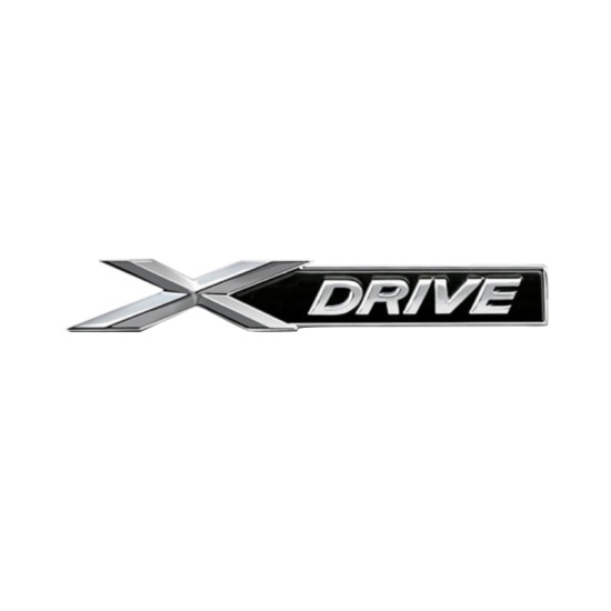 Αυτοκόλλητο Σήμα Μεταλλικό Για BMW XDRIVE Χρώμιο / Μαύρο 9,4cm x 1,5cm 1 Τεμάχιο