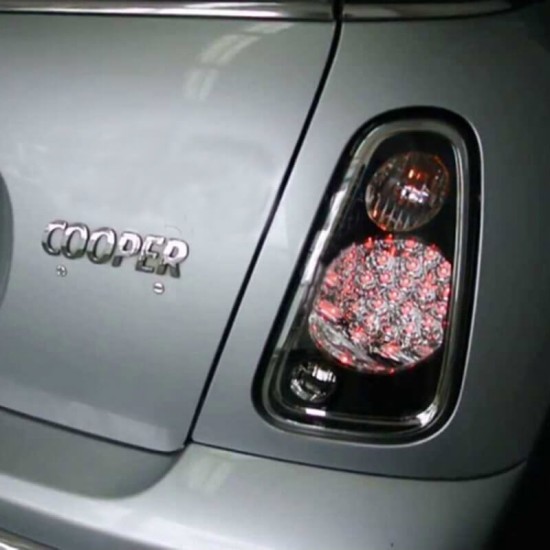 Πισινά Φανάρια Set Για Mini Cooper (R50/52/53) 01-04 Led Μαύρο/Χρώμιο Ciraya