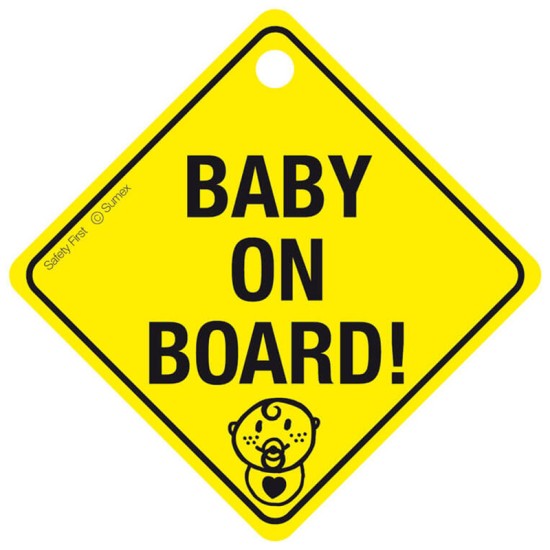 Σήμα "Baby On Board" Πλέξιγκλας Με Βεντούζα Κίτρινο 12.5cm x 12.5cm ΒΑΒΥUUΚ 1 Τεμάχιο