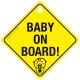 Σήμα "Baby On Board" Πλέξιγκλας Με Βεντούζα Κίτρινο 12.5cm x 12.5cm ΒΑΒΥUUΚ 1 Τεμάχιο