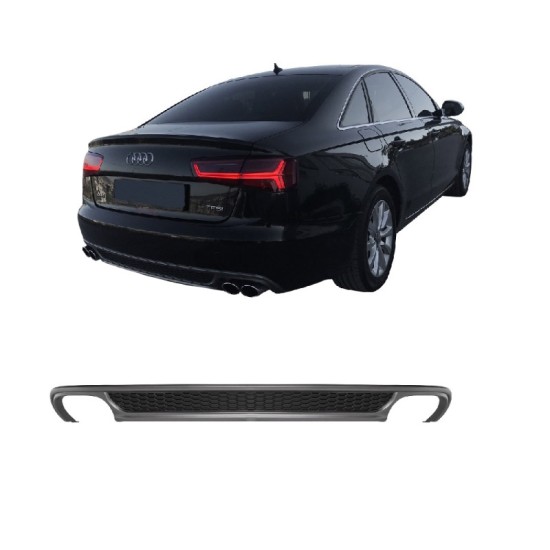 Diffuser Πίσω Προφυλακτήρα Για Audi A6 C7 Pre-Facelift 11-14 Sedan / Avant S-Line Look Από Abs Πλαστικό 1 Τεμάχιο
