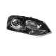 Μπροστινά Φανάρια Set Για Vw Polo 6R/ 6C 09-17 DRL GTI R-Look Μαύρα Με Ασημί Γραμμή H7/H7 Με Μοτέρ Carner