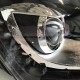Μπροστινά Φανάρια Set Για Vw Polo 6R/ 6C 09-17 DRL GTI R-Look Μαύρα Με Ασημί Γραμμή H7/H7 Με Μοτέρ Carner
