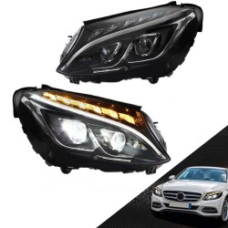Μπροστινά Φανάρια Set Για Mercedes-Benz C-Class W205 14-18 TRU DRL Full Led Μαύρα Με Μοτέρ Depo Μπροστινά Φανάρια Set Για Mercedes-Benz C-Class W205 14-18 TRU DRL Full Led Μαύρα Με Μοτέρ Depo