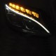 Μπροστινά Φανάρια Set Για Mercedes-Benz C-Class W205 14-18 TRU DRL Full Led Μαύρα Με Μοτέρ Depo