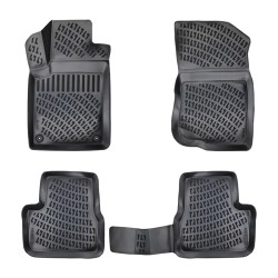 Πατάκια Σκαφάκια 3D Από Λάστιχο TPE Για Citroen C3 2009-2016 Rizline 4 Τεμάχια Μαύρα