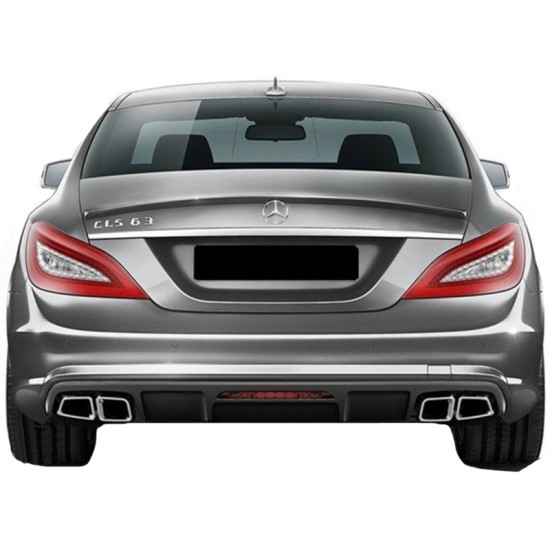 Diffuser Πίσω Προφυλακτήρα Για Mercedes-Benz CLS W218 11-18 CLS63 Amg Look Με 2 Διπλές Εξατμίσεις Δεξιά & Αριστερά Από Abs Πλαστικό 1 Τεμάχιο