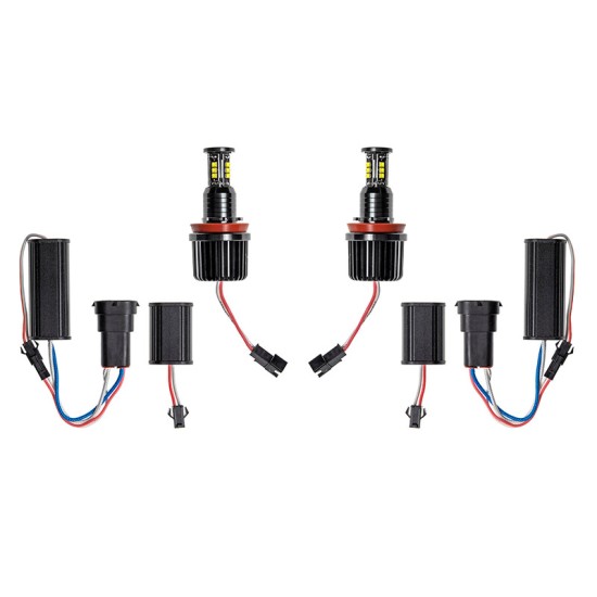 Λάμπες Led Για Angel Eyes Bmw 3 E90 / E92 / 5 E60 / X5 E70 / X6 E71 H8 120W Canbus Λευκές 2 Τεμάχια