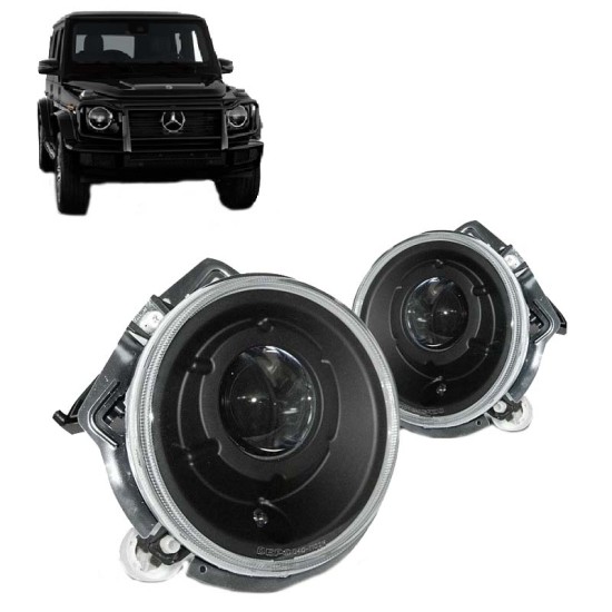 Μπροστινά Φανάρια Set Για Mercedes-Benz G-Class 92-06 W460 W461 W463 Projectors Μαύρα H7 Depo