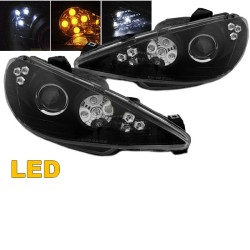 Μπροστινά Φανάρια Set Για Peugeot 206 02-07 Led Θέσεως & Φλας Μαύρα H7 Depo Μπροστινά Φανάρια Set Για Peugeot 206 02-07 Led Θέσεως & Φλας Μαύρα H7 Depo