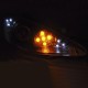 Μπροστινά Φανάρια Set Για Peugeot 206 02-07 Led Θέσεως & Φλας Μαύρα H7 Depo