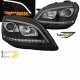 Μπροστινά Φανάρια Set Για Mercedes-Benz ML-Class W164 05-08 DRL Tube Lights Dynamic Φλας W166 Look Μαύρα H9/H1 Με Μοτέρ JunYan