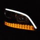 Μπροστινά Φανάρια Set Για Mercedes-Benz ML-Class W164 05-08 DRL Tube Lights Dynamic Φλας W166 Look Μαύρα H9/H1 Με Μοτέρ JunYan