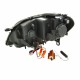 Μπροστινά Φανάρια Set Για Mercedes-Benz ML-Class W164 05-08 DRL Tube Lights Dynamic Φλας W166 Look Μαύρα H9/H1 Με Μοτέρ JunYan