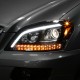 Μπροστινά Φανάρια Set Για Mercedes-Benz ML-Class W164 05-08 DRL Tube Lights Dynamic Φλας W166 Look Μαύρα H9/H1 Με Μοτέρ JunYan