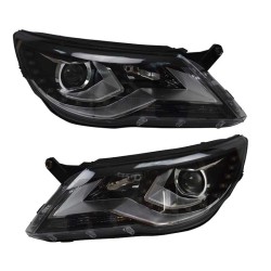 Μπροστινά Φανάρια Set Για Vw Tiguan mk1 07-11 DRL Μαύρα H7/H7 Με Μοτέρ Carner Μπροστινά Φανάρια Set Για Vw Tiguan mk1 07-11 DRL Μαύρα H7/H7 Με Μοτέρ Carner