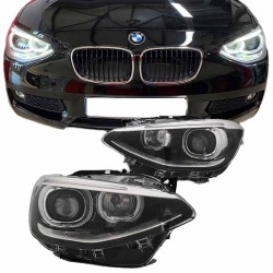 Μπροστινά Φανάρια Set Για Bmw 1 F20 / F21 11-14 LED Angel Eyes Μαύρα H7 Με Μοτέρ Depo Μπροστινά Φανάρια Set Για Bmw 1 F20 / F21 11-14 LED Angel Eyes Μαύρα H7 Με Μοτέρ Depo
