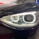 Μπροστινά Φανάρια Set Για Bmw 1 F20 / F21 11-14 LED Angel Eyes Μαύρα H7 Με Μοτέρ Depo