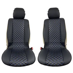 Πλατοκαθίσματα Μπροστινά Δερματίνη Royal Μαύρο Με Μπλε Ραφή 2 Τεμάχια Πλατοκαθίσματα Μπροστινά Δερματίνη Royal Μαύρο Με Μπλε Ραφή 2 Τεμάχια