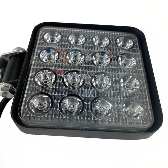 Προβολέας Εργασίας 16 Led Τετράγωνος 110mm x 110mm 48W Flat 10-80V 99089
