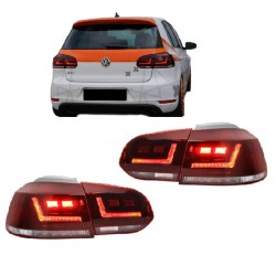 Πισινά Φανάρια Set Για Vw Golf VI (6) 08-12 LEDriving® Dynamic Full Led Bar Κόκκινο/Crystal Osram