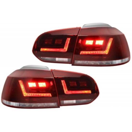 Πισινά Φανάρια Set Για Vw Golf VI (6) 08-12 LEDriving® Dynamic Full Led Bar Κόκκινο/Crystal Osram