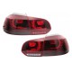 Πισινά Φανάρια Set Για Vw Golf VI (6) 08-12 Full Led Dynamic GTI R20 Look Σκούρο Κόκκινο/Λευκό VLand