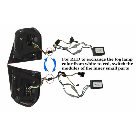 Πισινά Φανάρια Set Για Vw Golf VI (6) 08-12 Full Led Dynamic GTI R20 Look Σκούρο Κόκκινο/Λευκό VLand