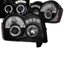 Μπροστινά Φανάρια Set Για Jeep Grand Cherokee 08-10 WK Angel Eyes & Led Μαύρα HB4/H1 Manual Sonar Μπροστινά Φανάρια Set Για Jeep Grand Cherokee 08-10 WK Angel Eyes & Led Μαύρα HB4/H1 Manual Sonar