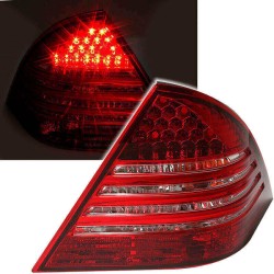 Πισινά Φανάρια Set Για Mercedes-Benz C-Class W203 04-07 Led Κόκκινο/Crystal Eagle Eyes